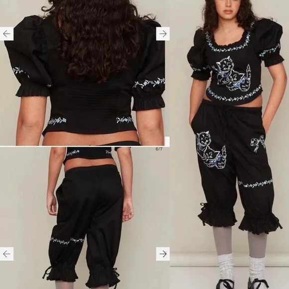 Lazy Oaf x Rhi Dancey Kitten Top & Bloomers Set size Xsmall NWT New - Picture 6 of 6